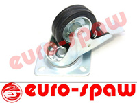 Koło skrętne z hamulcem 80mm (płytka 102x84) metal-guma