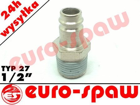 Wtyk do szybkozłącza TYP27 z gwintem 1/2'Z, RECTUS