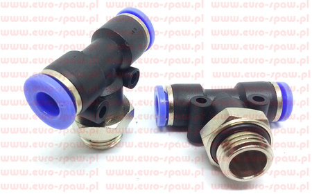 Trójnik wtykowy typ T fi 6mm z gwintem 1/4"Z