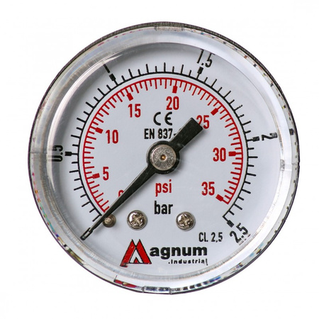 Manometr do powietrza 40mm 0-2,5 bar, gwint 1/8" tylny