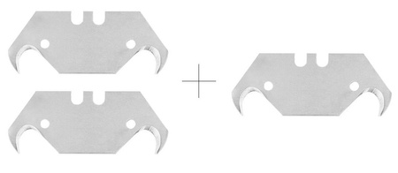 Nóż z ostrzem trapezowym i hakowym, metalowy korpus, 6 ostrzy, NeoTools