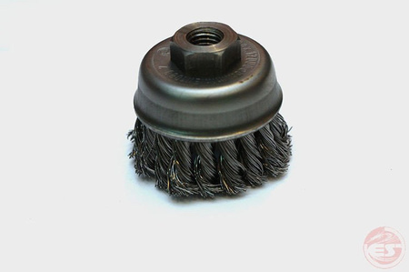 Szczotka doczołowa splatana z nakrętką M14 fi80 kwasoodporna