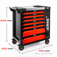 Szafka warsztatowa 7+1 szuflad VERKE pusta