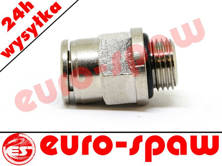 Złączka wtykowa metalowa prosta fi 6mm z gwintem 1/8'Z