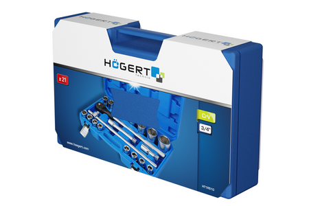 Zestaw narzędziowy 3/4″, 21 elementów, Hogert