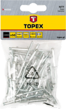 Nity aluminiowe 4.8 x 12,5 mm, 50szt, TOPEX 43E503