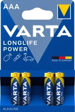 Bateria alkaliczna AAA LR03 (mały paluszek) VARTA LONGLIFE POWER 4szt.