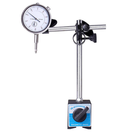 Czujnik zegarowy średnicówka SK1938S 0-10mm 0,01 +Statyw magnetyczny +22 końcówki i walizka