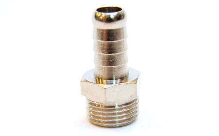 Złączka choinkowa (króciec) na wąż 10mm, z gwintem 3/8'Z