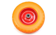 Koło 400mm pełne bezdętkowe, poliuretanowe na oś fi20mm do taczki,wózka